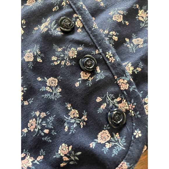 VTG Byer USA Crop Top Pleated Twill Pants Suit Size L Ditsy Floral Cottage 2 PC - Picture 5 of 11